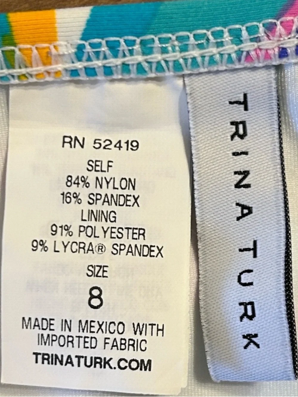 Trina Turk Vibrant Multi-Color Printed Bikini Bottoms - 8 Swimsuit Bottom⁠ HH